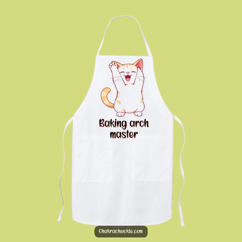 Funny Joyful Cat Stretch Apron: Cook with Playfulness and Humorous Flair