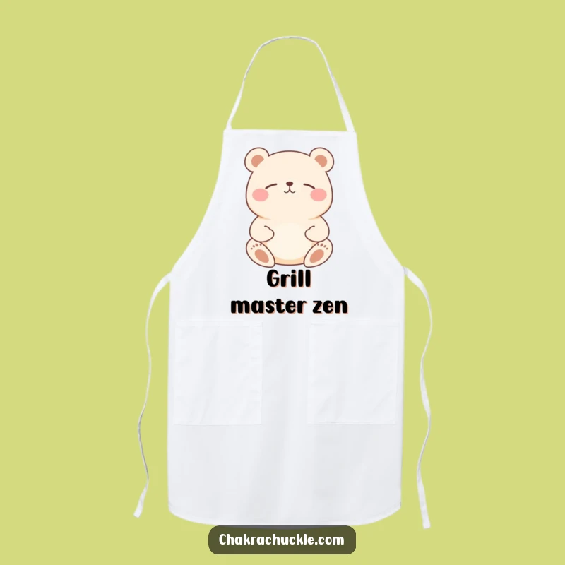 Funny Bear Meditation Apron: Zen Chef for a Humorous Kitchen Gift