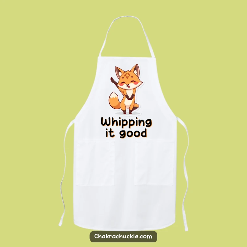Funny Fox Yoga Apron: Playful Chef Pose for a Hilarious Kitchen Gift