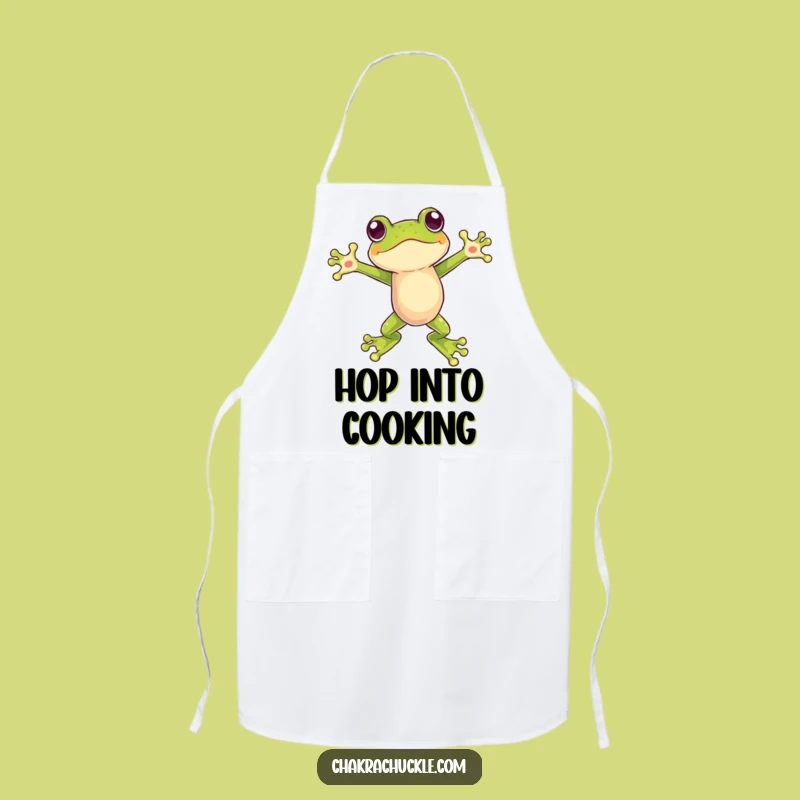 Funny Frog Leap Apron: Cook with Energy - A Humorous Kitchen Gift!