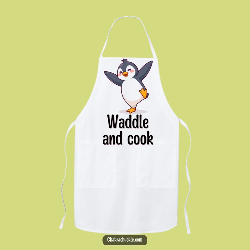 Funny Yoga Penguin Apron: Bouncy Bird Kitchen Fun, Unique Gift