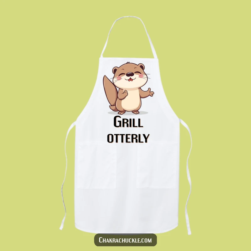 Funny Otter Meditation Apron: Energetic Chef for a Hilarious Kitchen Gift