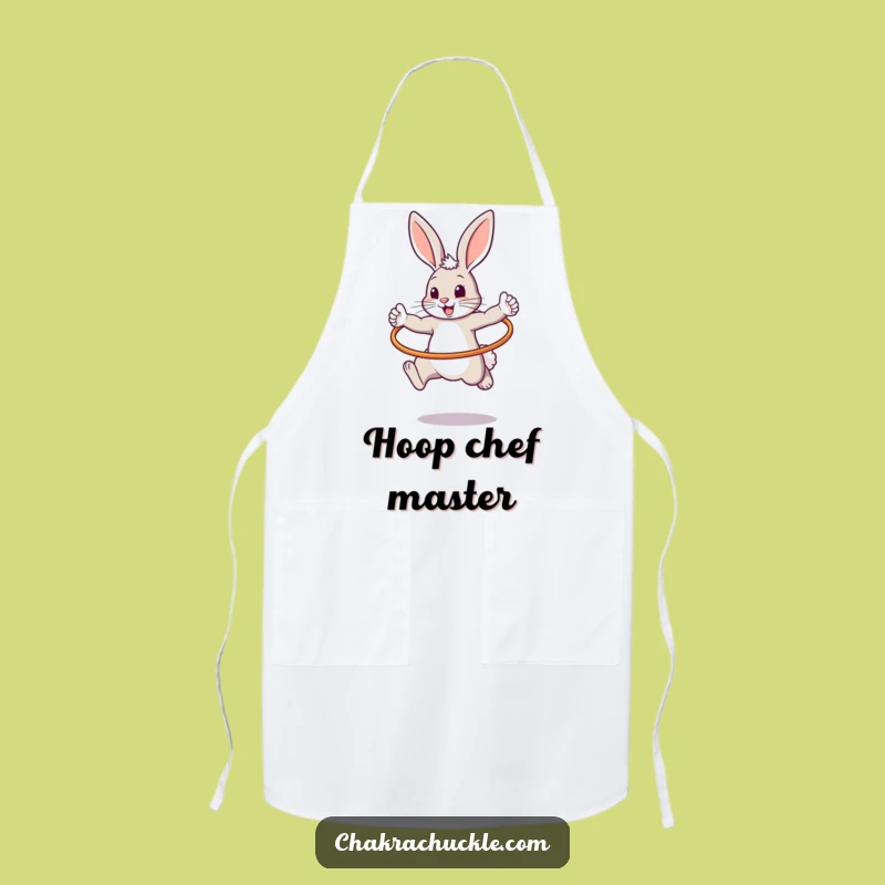 Funny Warrior Bunny Apron: Bouncy Hoop Pose Kitchen Wear, Hilarious Gift