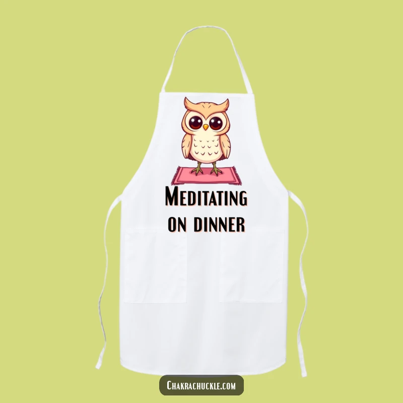 Funny Curious Owl Yoga Apron: Cook with Calm and Humorous Focus