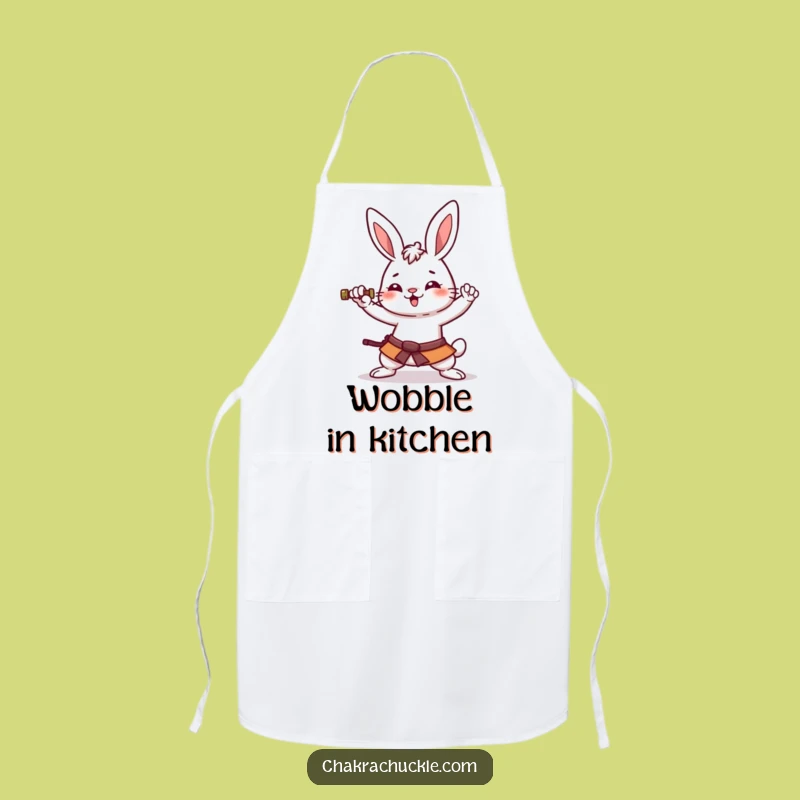 Funny Kawaii Rabbit Warrior Apron: Amused Chef's Gift, Kitchen Humor