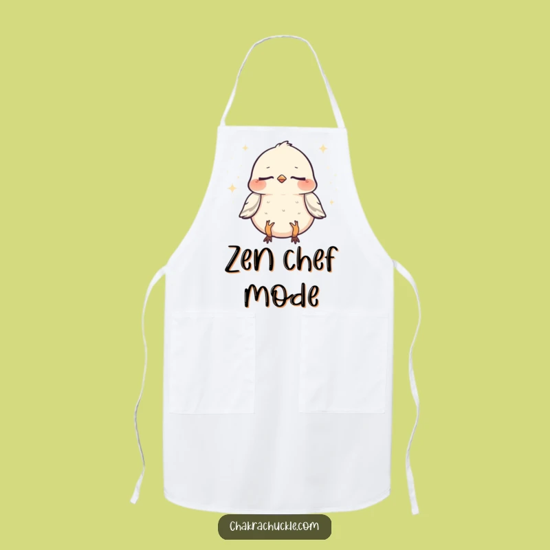 Cook with a smile and a touch of Zen using this funny sparrow apron. The meditating bird design adds humor to your kitchen adventures.