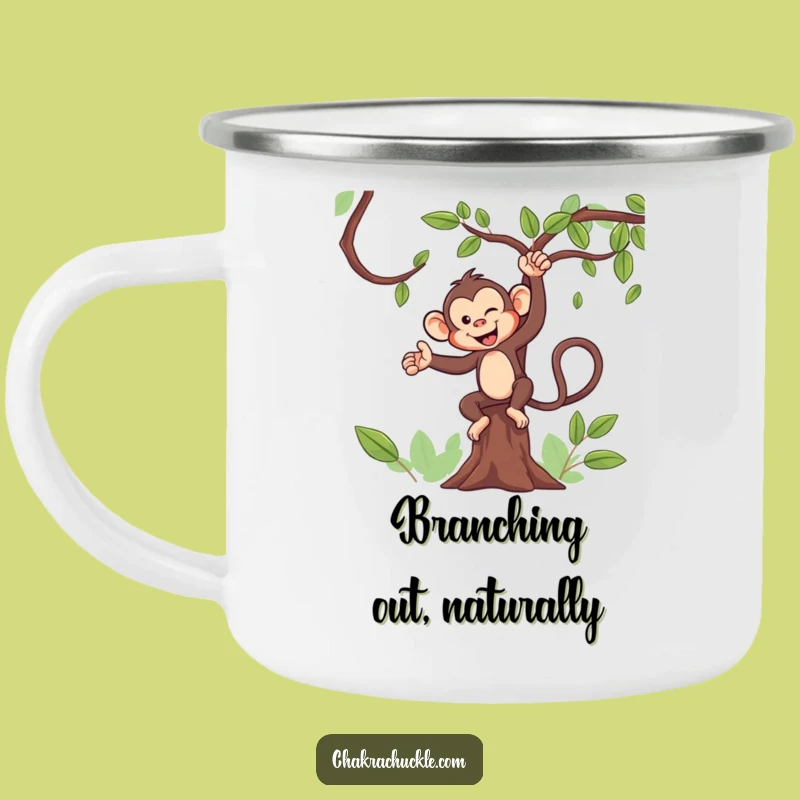 Funny Monkey Camping Mug: Mischievous Yogi's Tree Pose - Outdoor Gift!