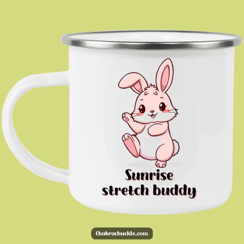 Funny Yoga Bunny Camping Mug - Adventure-Ready Flexibility and Fun