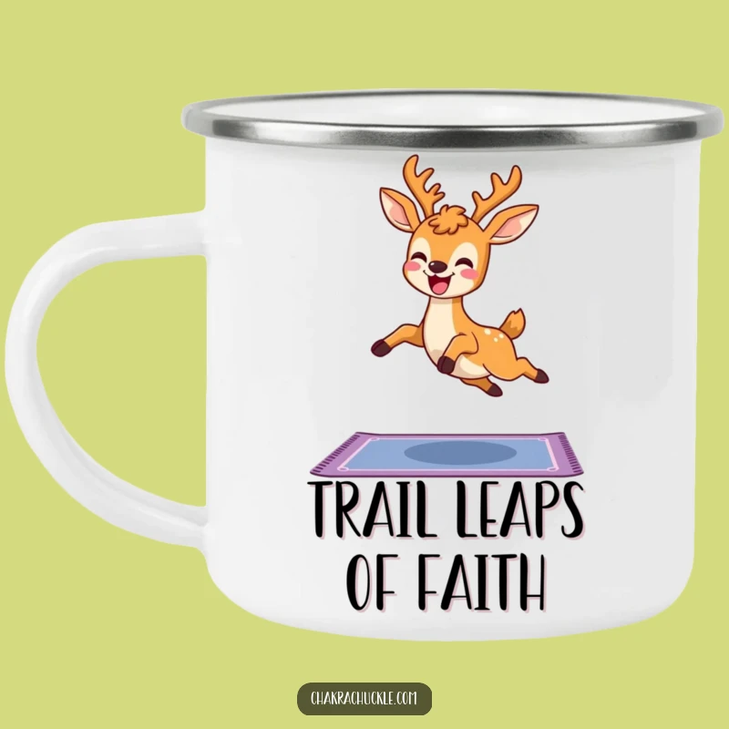 Funny Kawaii Deer Yoga Camping Mug: Durable Leaping Mug for Outdoor Adventures Gift