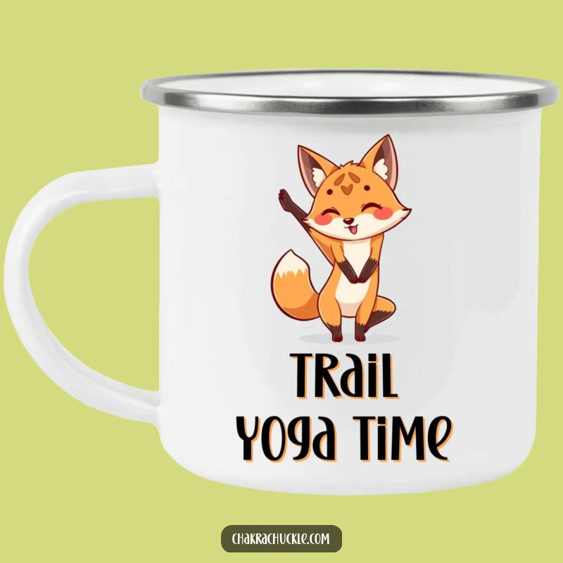 Funny Fox Yoga Camping Mug: Durable Animal Pose for Outdoor Hilarious Sips