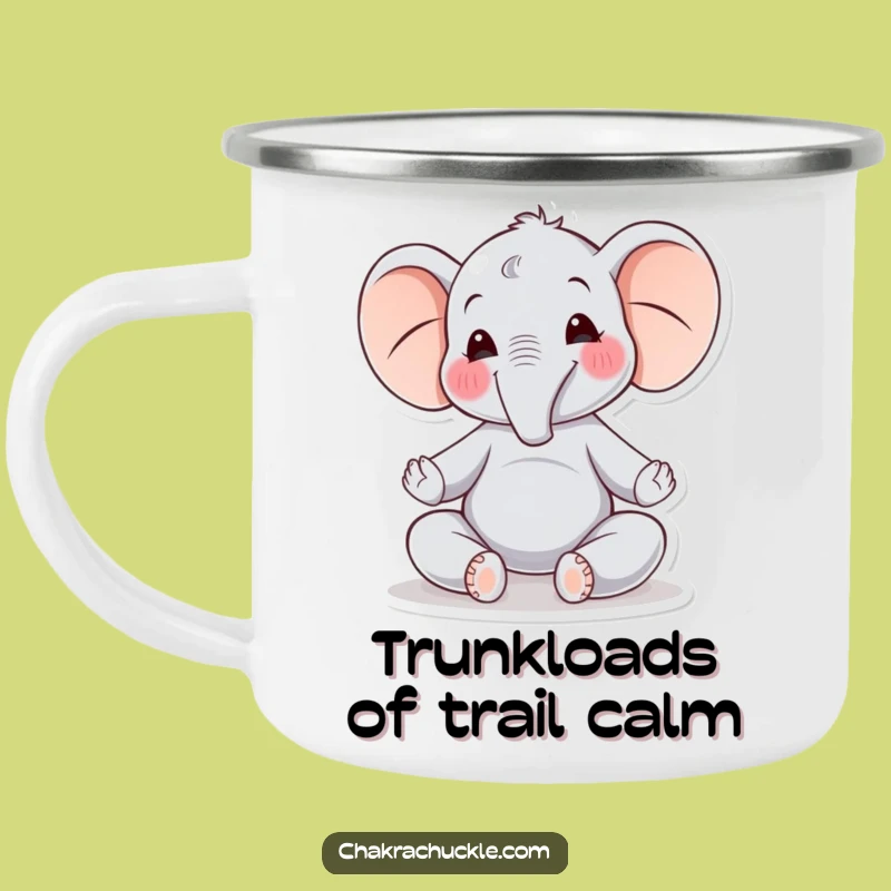 Funny Elephant Camping Mug: Joyful Meditator - Outdoor Gift!