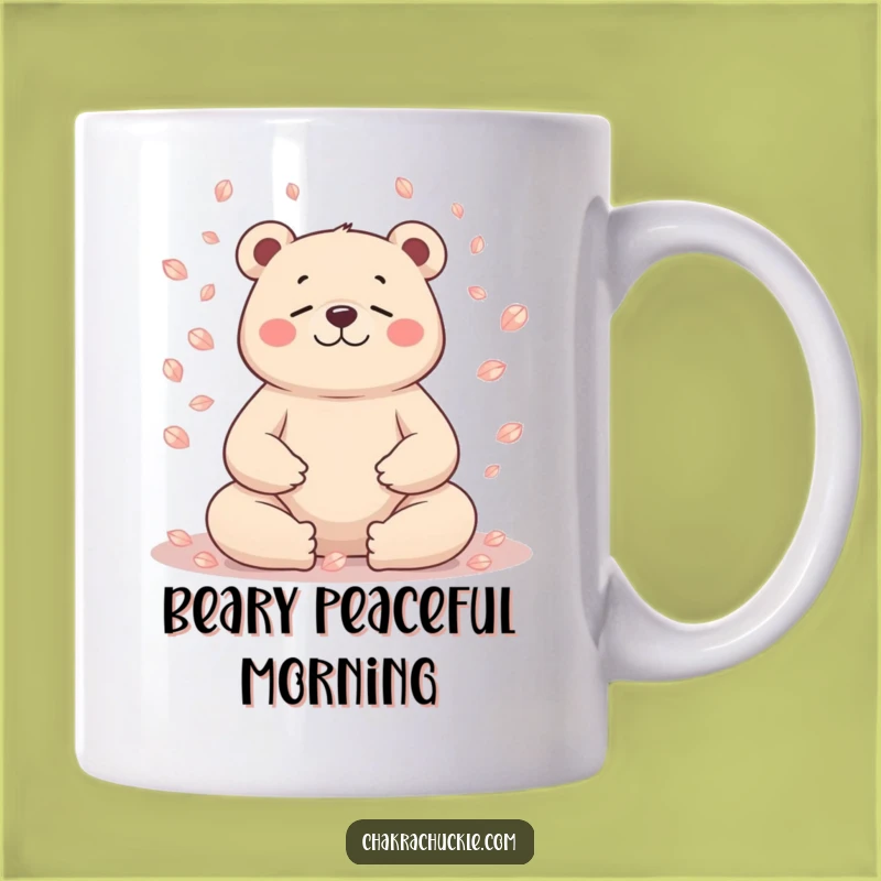 Funny Bear Meditation Mug: Serene Petal Yoga Character, Perfect Funny Gift