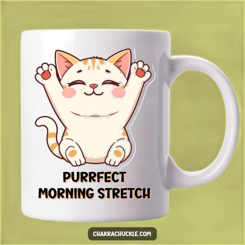 Funny Cat Yoga Mug: Peaceful Stretcher - Purrfect Gift!