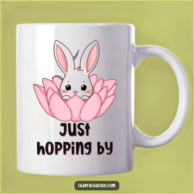 Funny Curious Rabbit Lotus Mug - Adorable Animal Lover Gift Idea