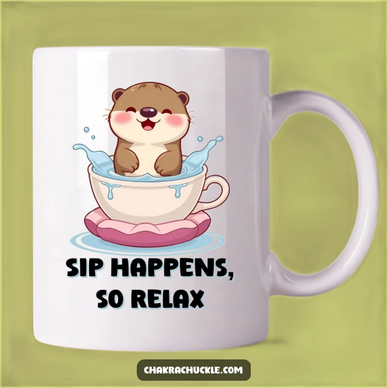 Funny Happy Otter Teacup Mug: A Hilarious Meditation Gift for Otter Lovers