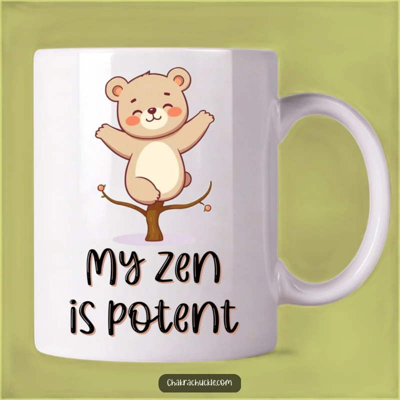 Funny Kawaii Bear Yoga Mug: Giggling Bear Tree Pose Gift for Zen Lovers