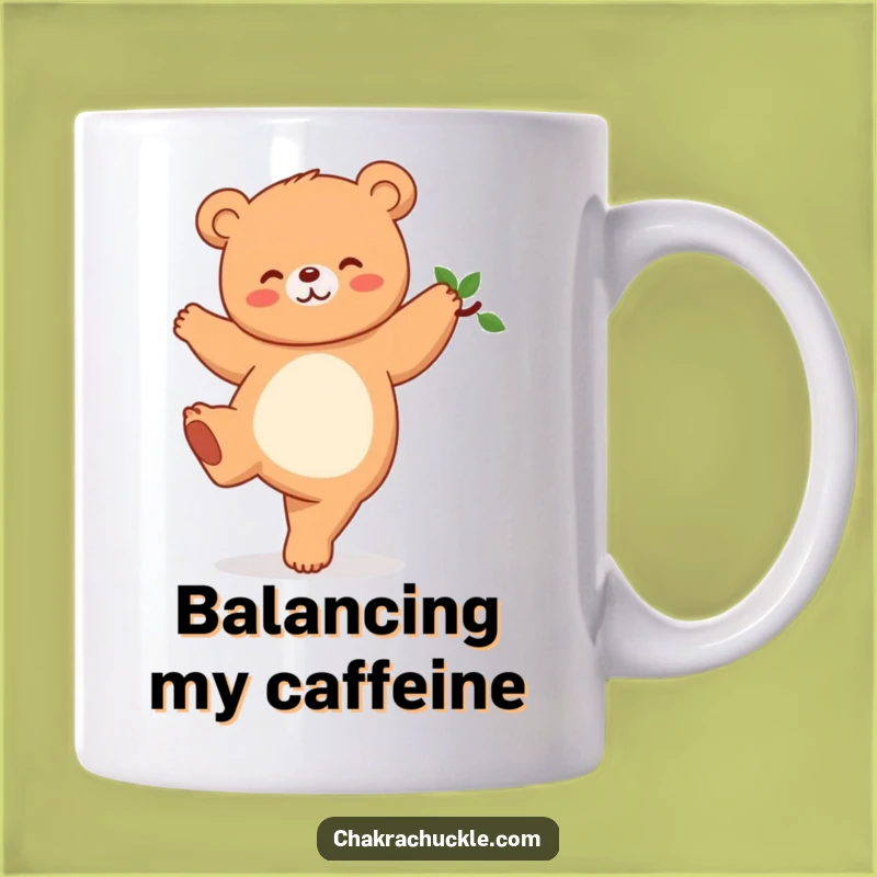 Funny Kawaii Bear Yoga Mug: Hilarious Tree Pose Gift for Yogis and Bears Alike