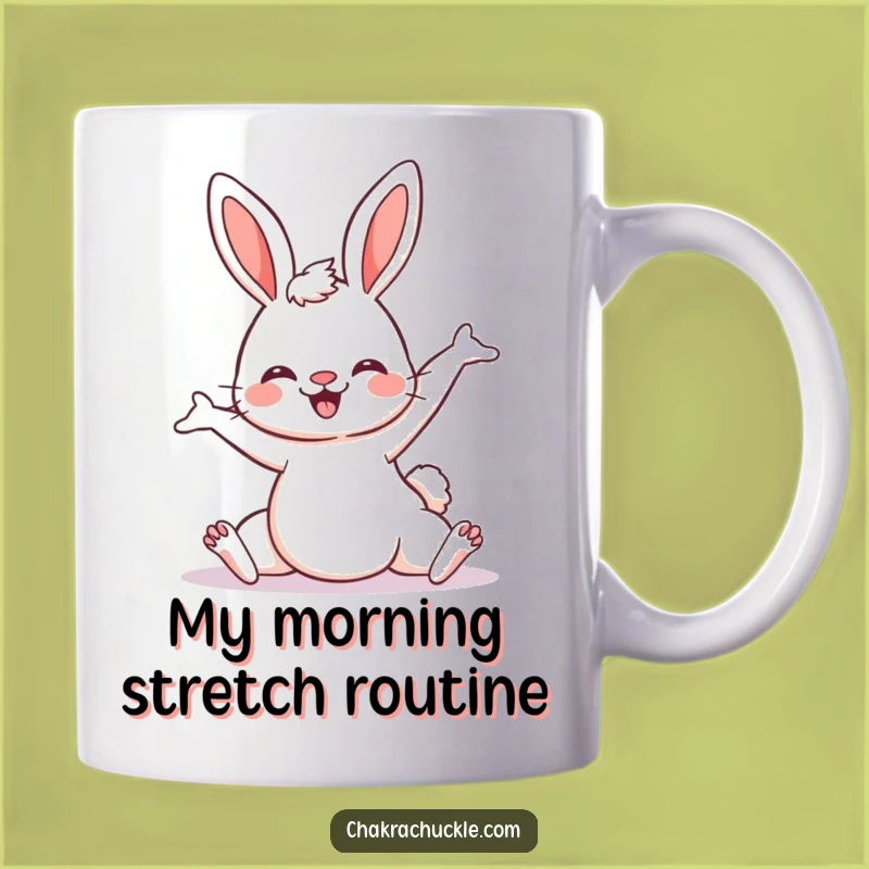 Funny Kawaii Bunny Yoga Mug: Hilarious Downward Dog Pose Gift for Yoga Lovers