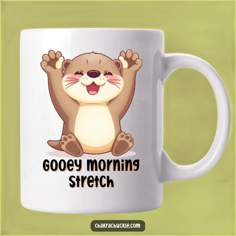 Funny Playful Otter Mug - Stretching Paws, Radiant Smile Gift