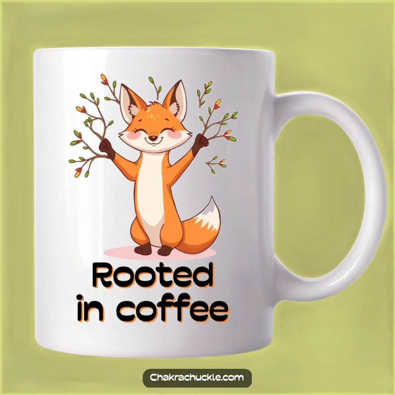 Funny Yoga Fox Mug - Graceful Tree Pose Gift for Nature Lovers