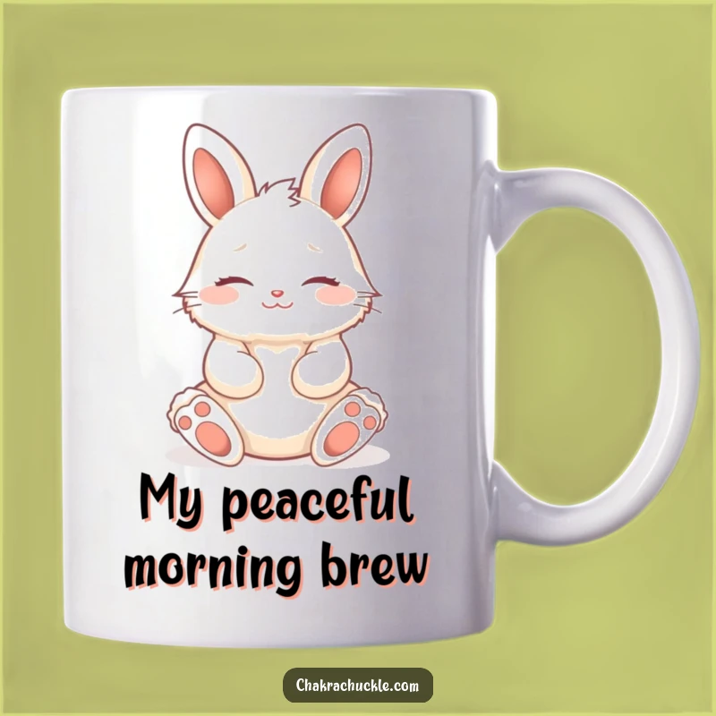 Funny Zen Bunny Yoga Mug, Peaceful Rabbit Lotus Pose Gift for Meditative Moments
