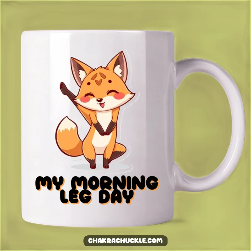 Funny Fox Yoga Mug: Adorable Animal Stretching for a Hilarious Gift