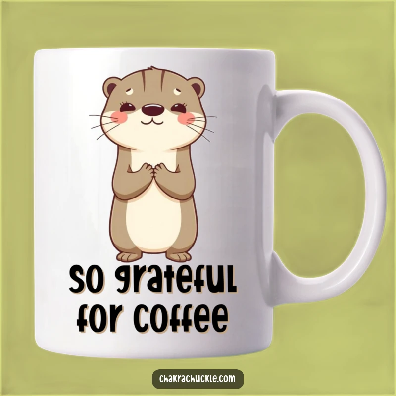 Funny Otter Gratitude Mug: Adorable Animal Yoga Pose for a Perfect Gift