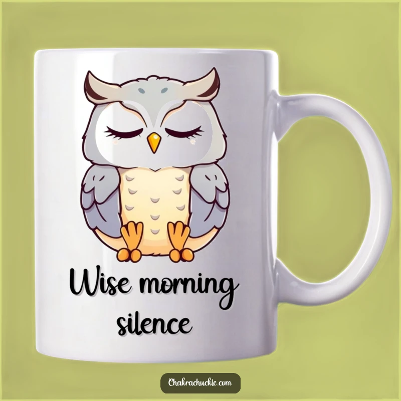 Funny Meditating Owl Mug: Content Kawaii Bird Zen, Perfect Calm Gift
