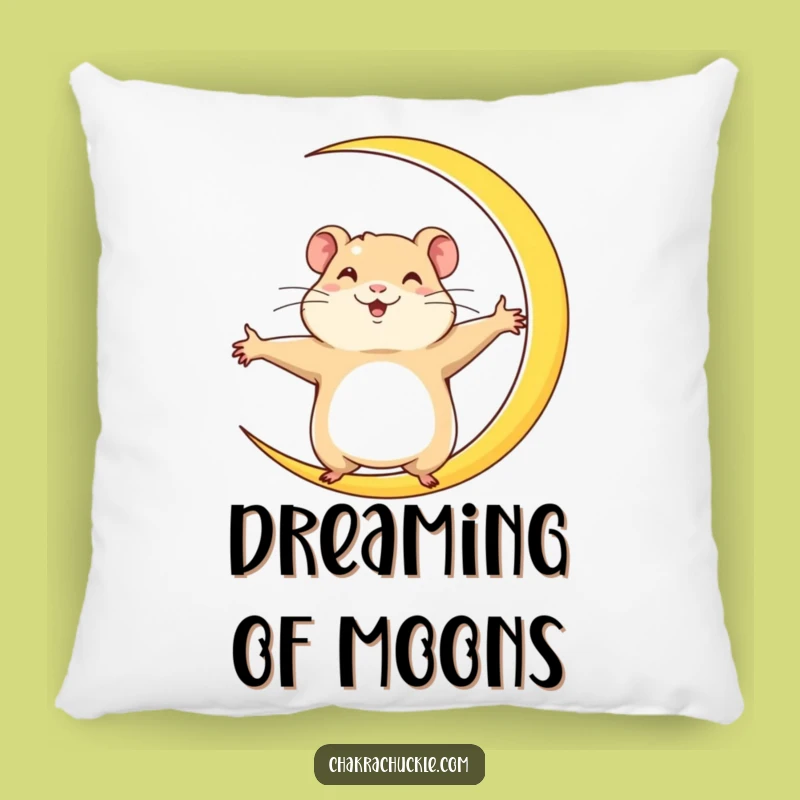 Funny Hamster Crescent Moon Pillow: Cozy Yoga Cushion for Determined Folks