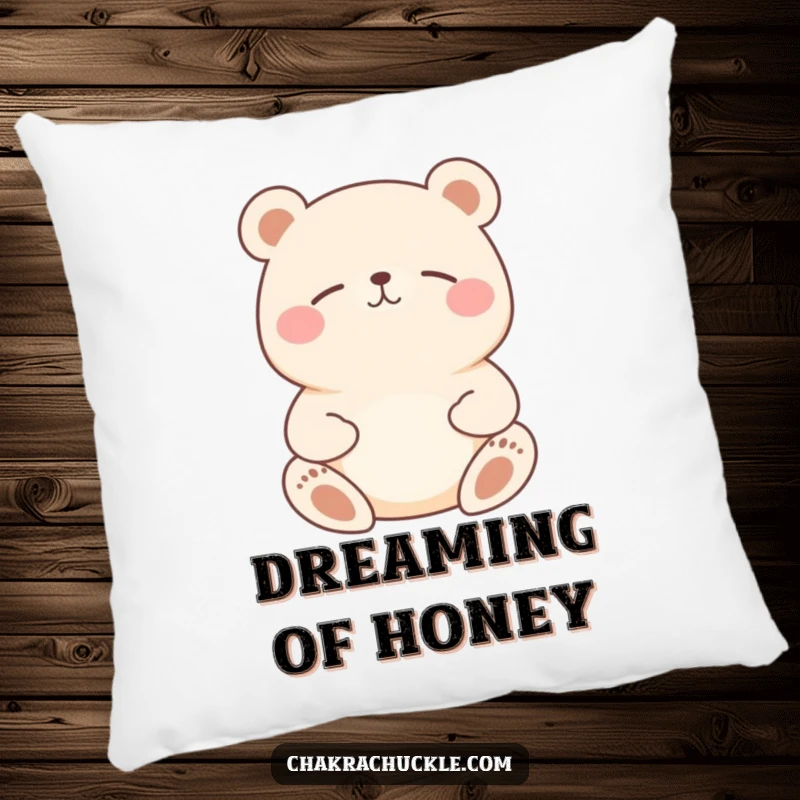Funny Bear Meditation Pillow: Round bear in a peaceful meditation pose, soft, comfortable, and humorous.