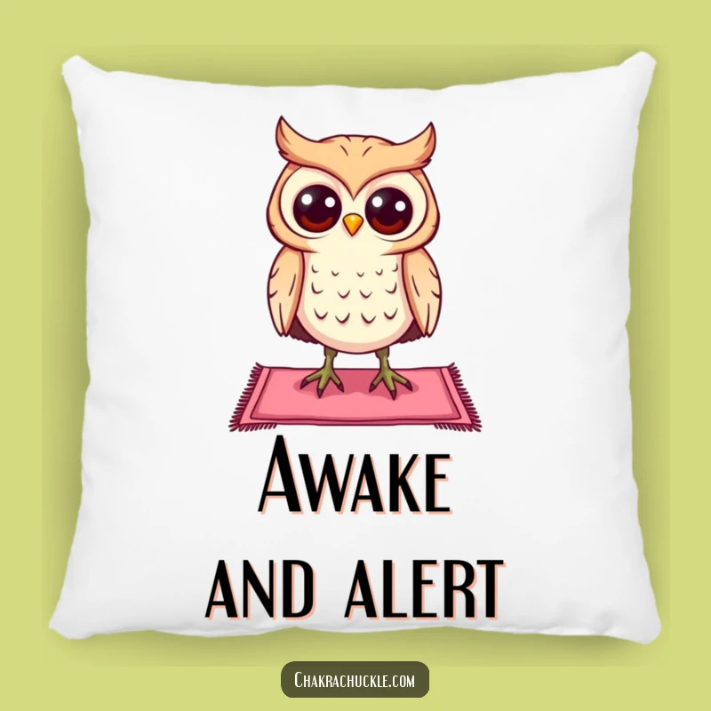Funny Curious Owl Yoga Pillow: Cuddle Up with Calming Humor