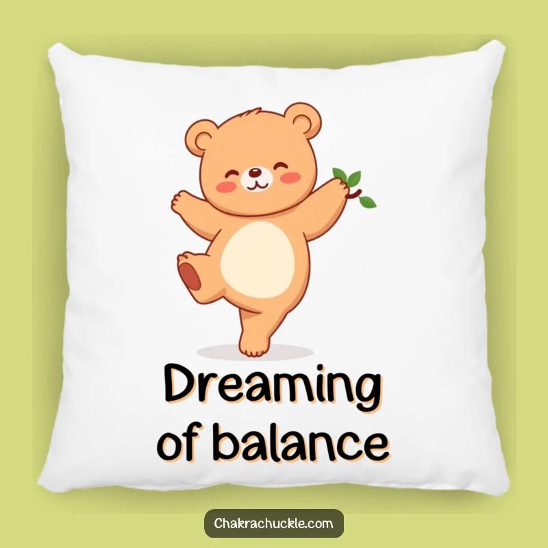 Funny Kawaii Bear Yoga Pillow: Soft Tree Pose Cushion for Cozy Comfort Gift