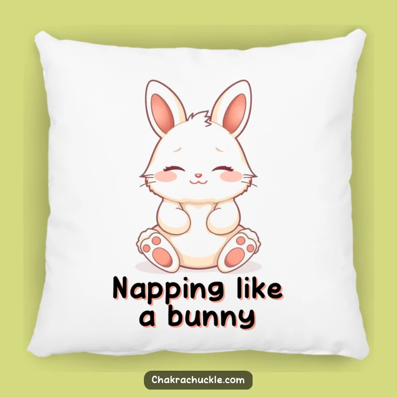 Funny Zen Bunny Yoga Pillow, Peaceful Rabbit Lotus Cushion for Cozy Relaxation and Gifts