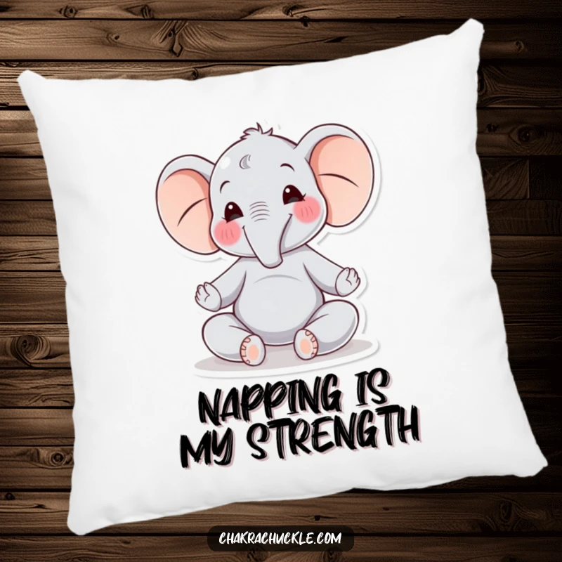 Funny Elephant Yoga Pillow: A joyful elephant sits in a gentle meditation pose, swaying peacefully, offering ultimate comfort.