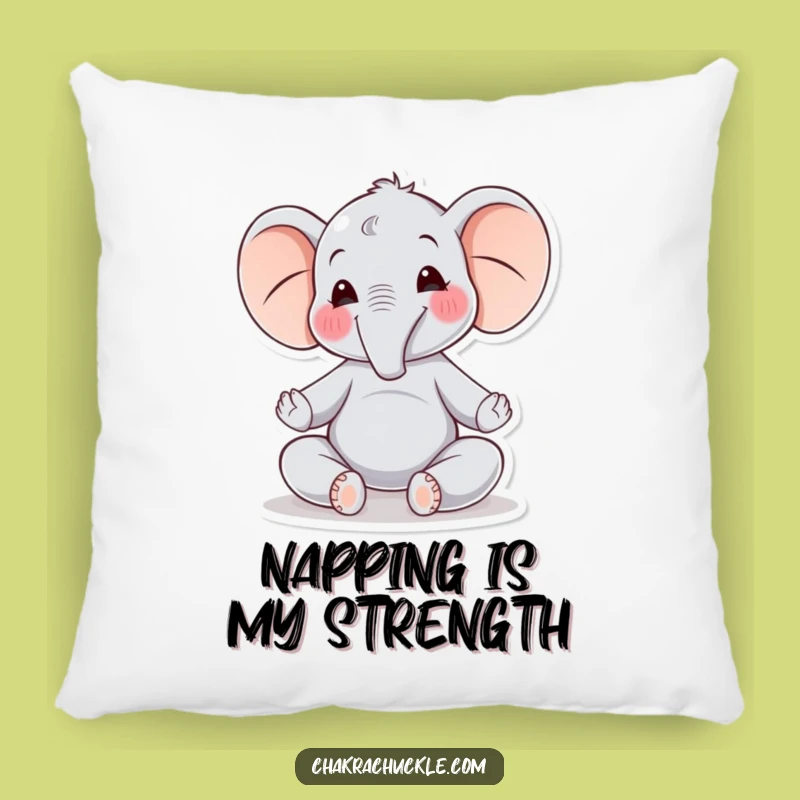 Funny Elephant Pillow: Joyful Meditator Comfort - Cozy Gift!