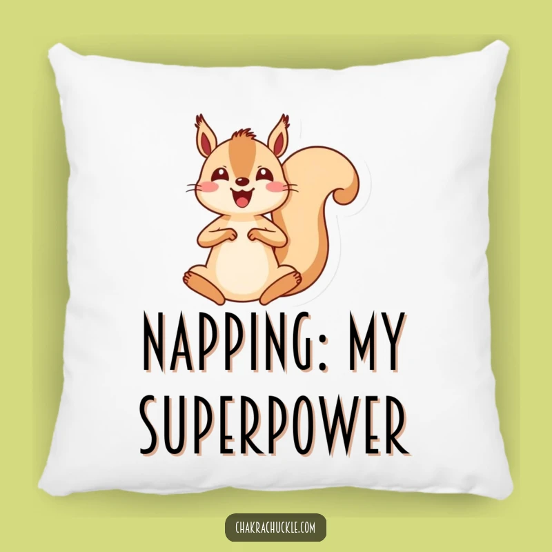 Funny Kawaii Squirrel Meditation Pillow: Energetic Squirrel Zen Cushion Gift