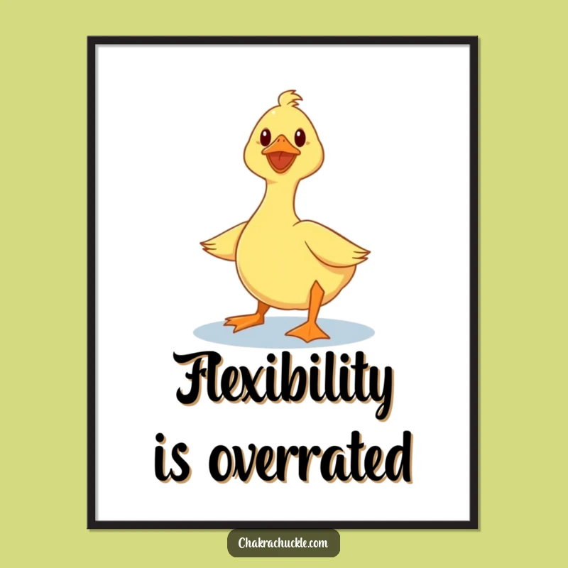 Funny Duck Digital Art: Wobbly Yoga Duck Print, Instant Download Funny Gift