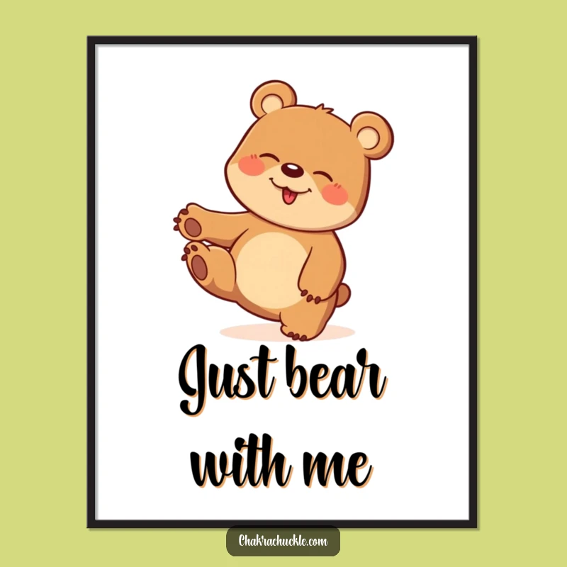 Funny Giggling Bear Digital Art: Playful Twist Instant Download, Hilarious Funny Gift
