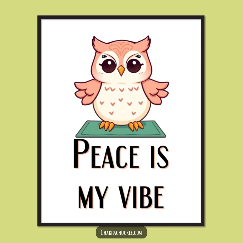 Funny Giggling Owl Digital Art: Hilarious Meditation Print for Instant Joy
