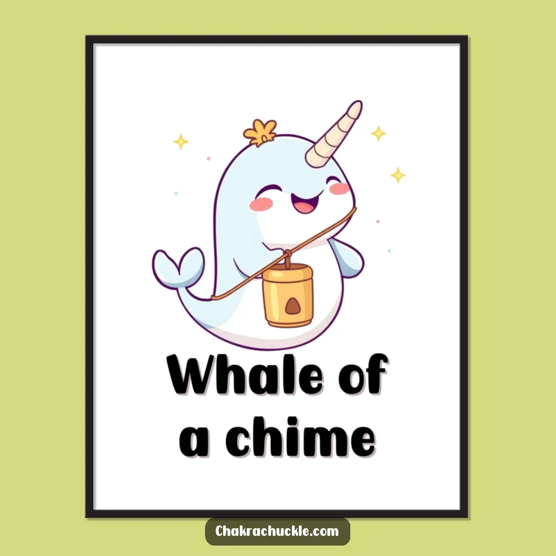 Funny Narwhal Digital Art - Joyful Chime Blower for Peaceful Decor