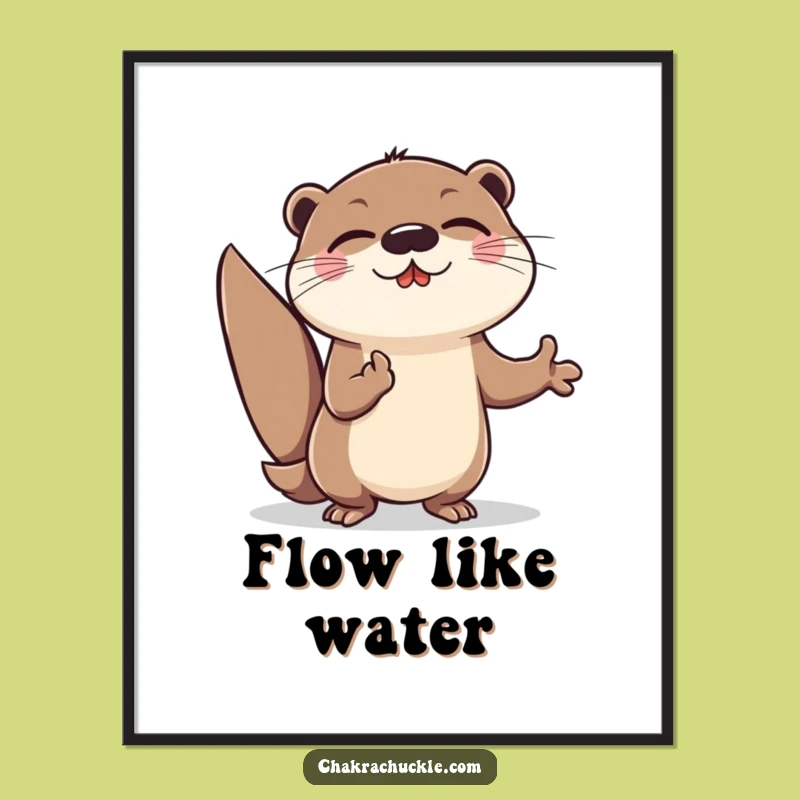 Funny Otter Meditation Digital Art: Energetic Yogi for Instant Humorous Decor