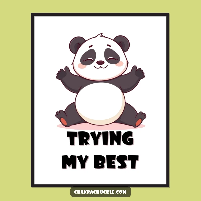 Funny Panda Yoga Digital Art: Wobbly Yogi for Instant Humorous Decor