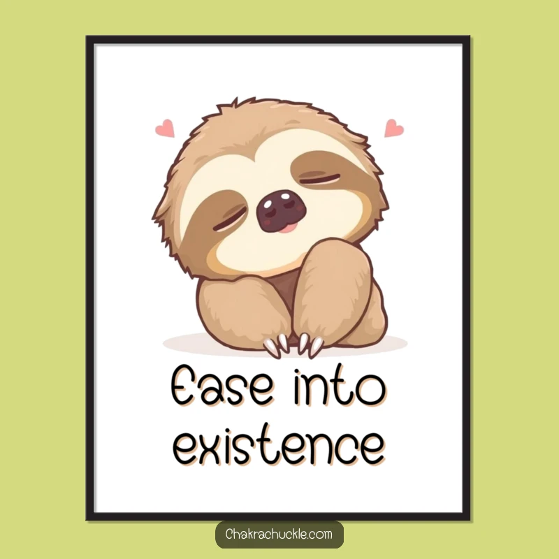 Funny Sloth Neck Roll Digital Art - Instant Download for Relaxing Decor
