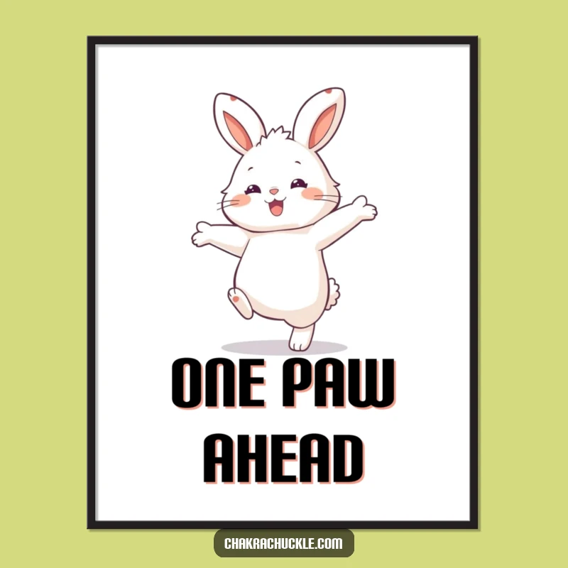 Funny Rabbit Balance Digital Art: Playful Acrobat for Instant Humorous Decor