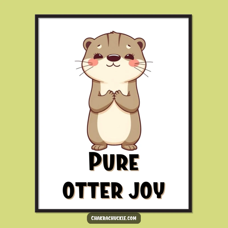 Funny Otter Gratitude Digital Art: Instant Joyful Download Gift