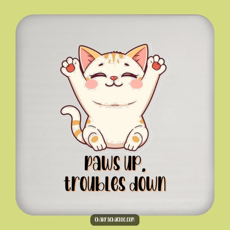Funny Cat Coaster: Peaceful Stretcher Protection - Gift!