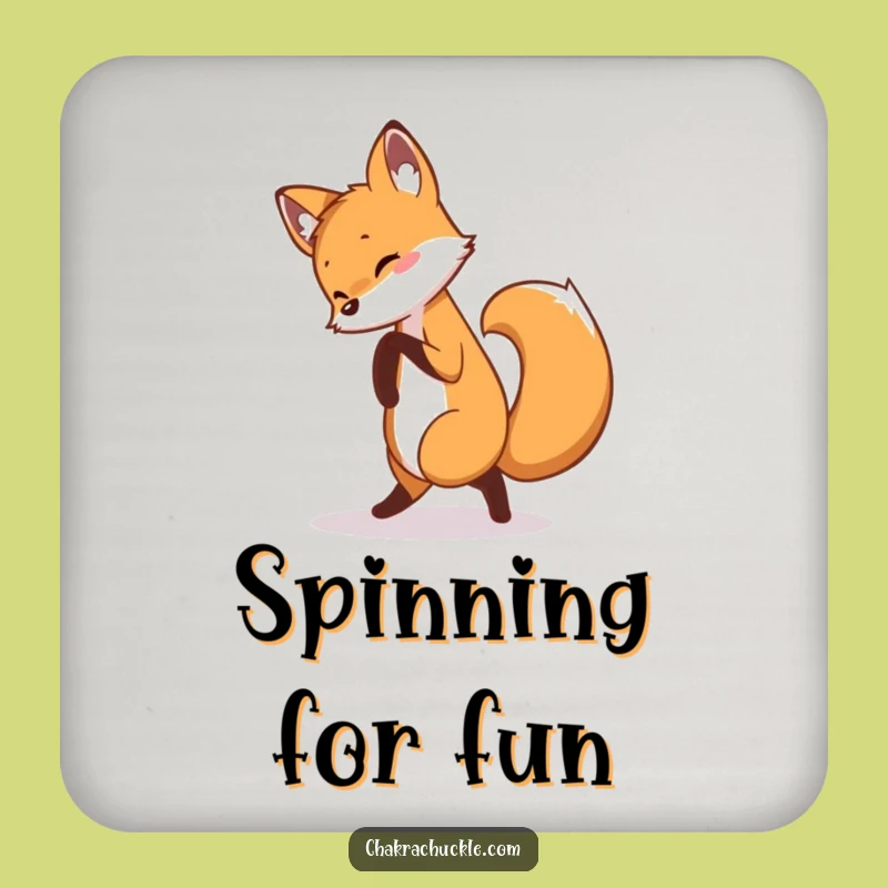 Funny Fox Coaster Set: Protect Surfaces with Playful Yoga Fox Art, Great Funny Gift