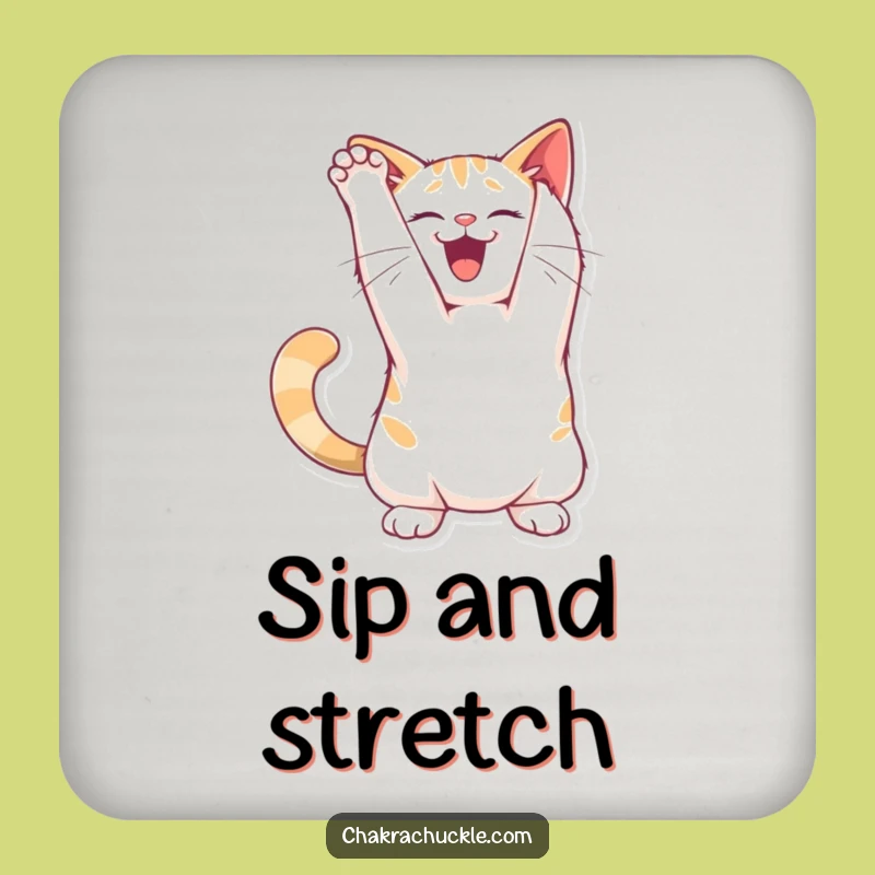 Funny Joyful Cat Stretch Coasters: Protect Surfaces with Playful Charm