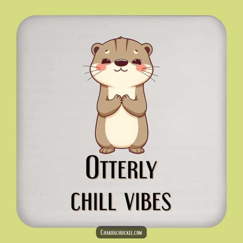 Funny Otter Gratitude Coaster: Protect Surfaces with Cute Animal Charm Gift