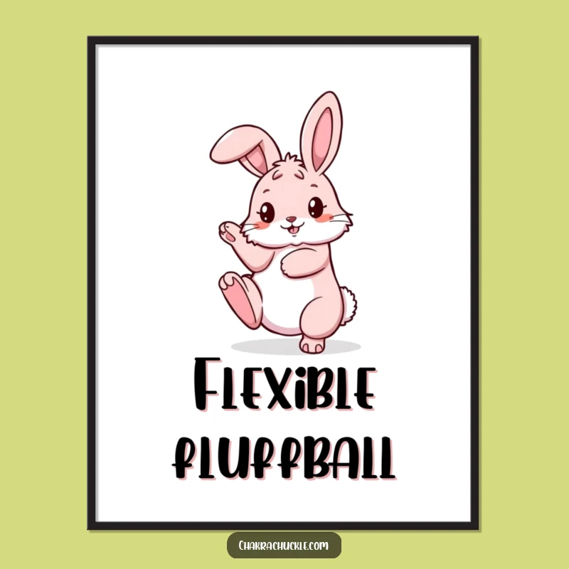 Funny Yoga Bunny Poster - Whimsical Art for Your Flexible Space